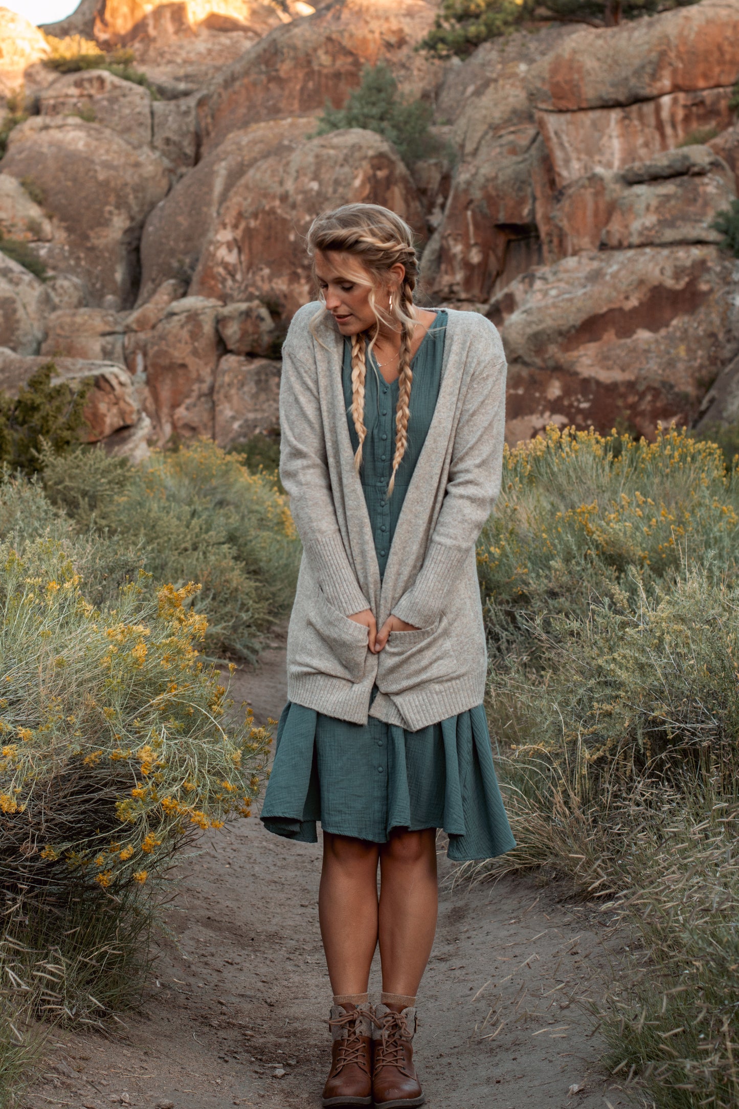 Long Taupe Cardigan